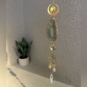 Teal Agate Crystal Sun Catcher